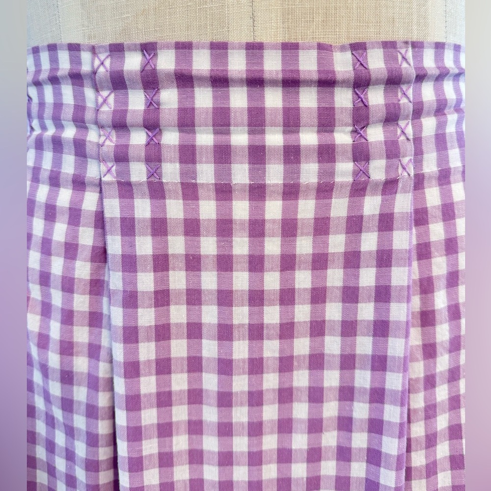Vintage Gingham Apron Ric Rac & Hand Stitching - Picture 7 of 7